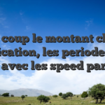 Un coup le montant chez gratification, les periodes sans frais avec les speed parages