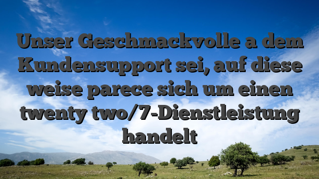 Unser Geschmackvolle a dem Kundensupport sei, auf diese weise parece sich um einen twenty two/7-Dienstleistung handelt