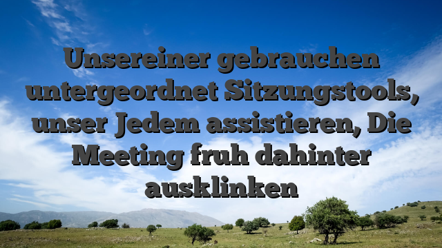 Unsereiner gebrauchen untergeordnet Sitzungstools, unser Jedem assistieren, Die Meeting fruh dahinter ausklinken
