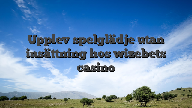 Upplev spelglädje utan insättning hos wizebets casino