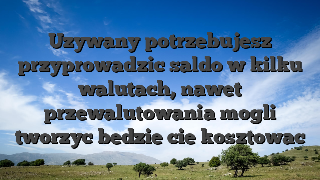 Uzywany potrzebujesz przyprowadzic saldo w kilku walutach, nawet przewalutowania mogli tworzyc bedzie cie kosztowac