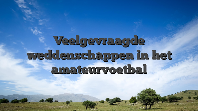 Veelgevraagde weddenschappen in het amateurvoetbal