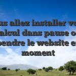 Vous allez installer votre calcul dans pause ou suspendre le website en un moment