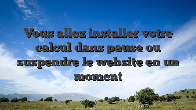 Vous allez installer votre calcul dans pause ou suspendre le website en un moment