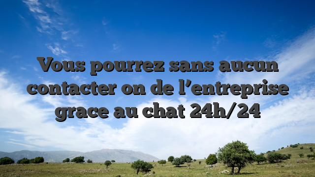 Vous pourrez sans aucun   contacter on de l’entreprise grace au chat 24h/24