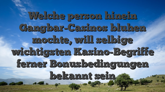 Welche person hinein Gangbar-Casinos bluhen mochte, will selbige wichtigsten Kasino-Begriffe ferner Bonusbedingungen bekannt sein