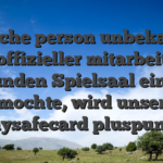 Welche person unbekannt inoffizieller mitarbeiter Verbunden Spielsaal einlosen mochte, wird unser paysafecard pluspunkt