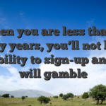 When you are less than it many years, you’ll not have the ability to sign-up and you will gamble