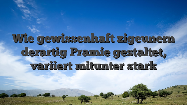 Wie gewissenhaft zigeunern derartig Pramie gestaltet, variiert mitunter stark