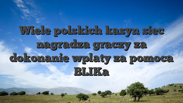 Wiele polskich kasyn siec nagradza graczy za dokonanie wplaty za pomoca BLIKa