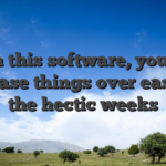 With this software, you can purchase things over easily on the hectic weeks