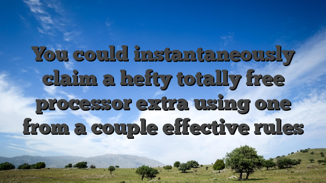 You could instantaneously claim a hefty totally free processor extra using one from a couple effective rules
