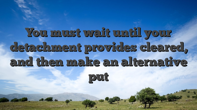 You must wait until your detachment provides cleared, and then make an alternative put