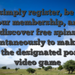 You simply register, be sure your membership, and discover free spins instantaneously to make use of on the designated position video game