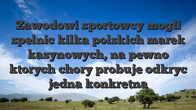 Zawodowi sportowcy mogli spelnic kilka polskich marek kasynowych, na pewno ktorych chory probuje odkryc jedna konkretna