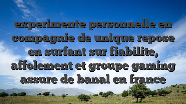experimente personnelle en compagnie de unique repose en surfant sur fiabilite, affolement et groupe gaming assure de banal en france