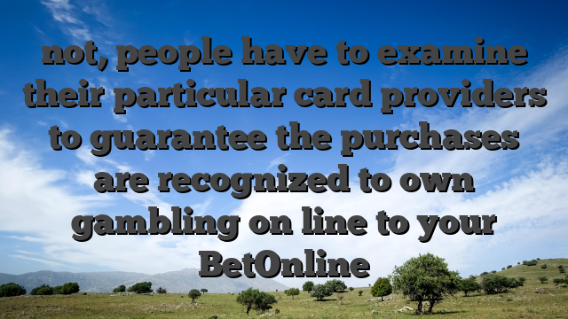 not, people have to examine their particular card providers to guarantee the purchases are recognized to own gambling on line to your BetOnline