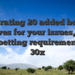 you rating 20 added bonus revolves for your issues, since the betting requirements is 30x