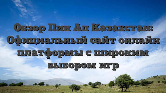 Обзор Пин Ап Казахстан: Официальный сайт онлайн платформы с широким выбором игр