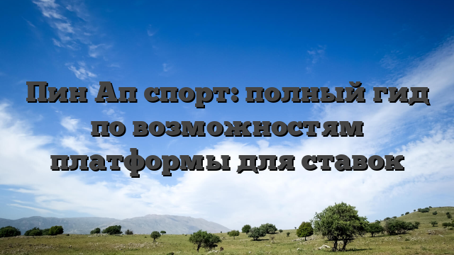 Пин Ап спорт: полный гид по возможностям платформы для ставок