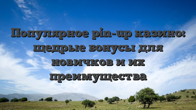 Популярное pin-up казино: щедрые бонусы для новичков и их преимущества