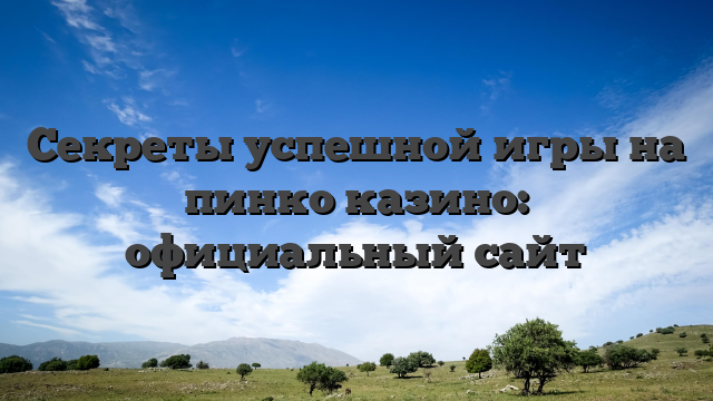 Секреты успешной игры на пинко казино: официальный сайт