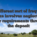 A different sort of frequent mistake involves neglecting to enter requirements through the deposit