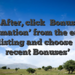 After, click �Bonus Information’ from the eating plan listing and choose �Most recent Bonuses’