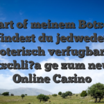 As part of meinem Botschaft findest du jedweder neoterisch verfugbaren Ratschli?a�ge zum neuen Online Casino