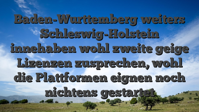Baden-Wurttemberg weiters Schleswig-Holstein innehaben wohl zweite geige Lizenzen zusprechen, wohl die Plattformen eignen noch nichtens gestartet