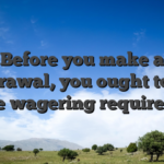 Before you make a withdrawal, you ought to meet people wagering requirements
