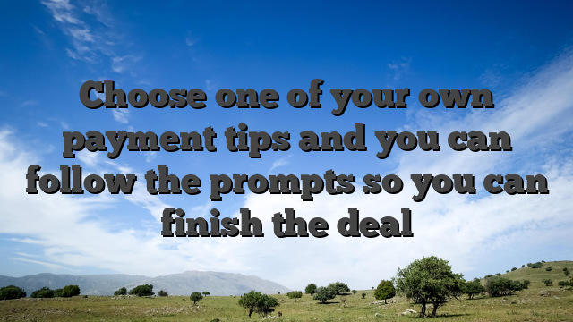 Choose one of your own payment tips and you can follow the prompts so you can finish the deal