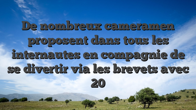 De nombreux cameramen proposent dans tous les internautes en compagnie de se divertir via les brevets avec 20