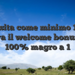 Deposita come minimo 10� ed attiva il welcome bonus del 100% magro a 1