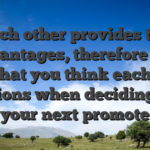Each other provides the advantages, therefore it is vital that you think each other options when deciding on your next promote