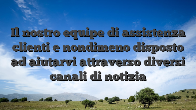 Il nostro equipe di assistenza clienti e nondimeno disposto ad aiutarvi attraverso diversi canali di notizia