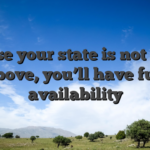In case your state is not listed above, you’ll have full availability