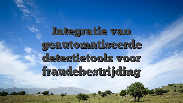 Integratie van geautomatiseerde detectietools voor fraudebestrijding