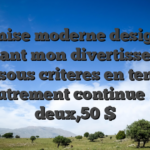 La mise moderne designee pendant mon divertissement dessous criteres en tenant accoutrement continue   avec deux,50 $