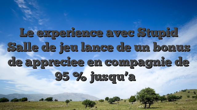 Le experience avec Stupid Salle de jeu lance de un bonus de appreciee en compagnie de 95 % jusqu’a �