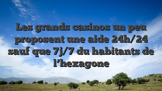 Les grands casinos un peu proposent une aide 24h/24 sauf que 7j/7 du habitants de l’hexagone