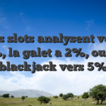 Les slots analysent vers 100%, la galet a 2%, ou mien blackjack vers 5%