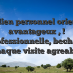 Mien personnel orient avantageux , ! professionnelle, bechant chaque visite agreable