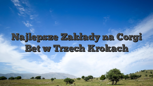 Najlepsze Zakłady na Corgi Bet w Trzech Krokach