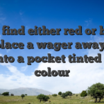Now find either red or black and place a wager away from �5 into a pocket tinted one colour