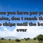 Once you have put your choice, don�t reach their potato chips until the bullet is over
