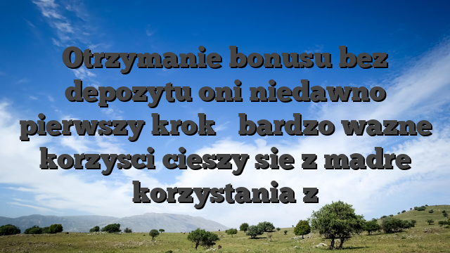 Otrzymanie bonusu bez depozytu oni niedawno pierwszy krok � bardzo wazne korzysci cieszy sie z madre korzystania z