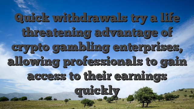 Quick withdrawals try a life threatening advantage of crypto gambling enterprises, allowing professionals to gain access to their earnings quickly