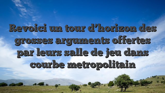 Revoici un tour d’horizon des grosses arguments offertes par leurs salle de jeu dans courbe metropolitain