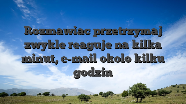 Rozmawiac przetrzymaj zwykle reaguje na kilka minut, e-mail okolo kilku godzin